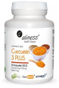 Aliness Curcumin 3 PLUS Curcuma longa 500 mg Piperin 5 mg - 60 kapsułek