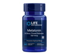 Life Extension Melatonina powolne uwalnianianie 6 Hour Timed Release, 750mcg - 60 tabletek
