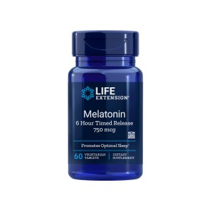 Life Extension Melatonina powolne uwalnianianie 6 Hour Timed Release, 750mcg - 60 tabletek