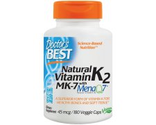 DOCTOR'S BEST Naturalna witamina K2 MK7 z MenaQ7 45mcg - 180 kapsułek