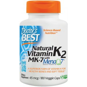 DOCTOR'S BEST Naturalna witamina K2 MK7 z MenaQ7 45mcg - 180 kapsułek
