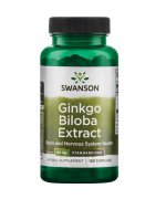 SWANSON Ginkgo Biloba 24% ekstrakt (Miłorząb japoński) 60mg - 120 kapsułek