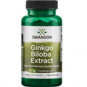 SWANSON Ginkgo Biloba 24% ekstrakt (Miłorząb japoński) 60mg