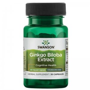 SWANSON Ginkgo Biloba 24% ekstrakt (Miłorząb japoński) 60mg