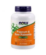 NOW Pygeum (śliwa afrykańska) i Saw Palmetto (palma sabałowa) Extract 25mg / 80mg - 120 kapsułek
