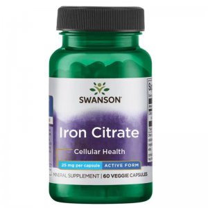 SWANSON Cytrynian Żelaza 25mg