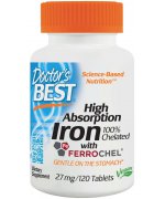 Doctor's Best Iron 27 mg - Żelazo - 120 tabletek