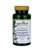 SWANSON Full Spectrum Cinnamon, Fenugreek & Gymnema (Dieta cukrzycowa) - 120 kapsułek