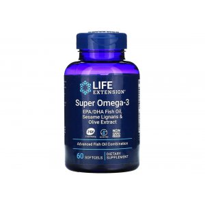 Life Extension Super Omega-3 EPA/DHA z Lignanami Sezamowymi i Ekstraktem z Oliwek 60 kapsułek