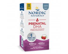 Nordic Naturals Prenatal DHA o smaku truskawkowym 830mg