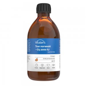 Vitaler's Tran norweski Omega-3 1200 mg + D3 2000 IU smak pomarańczowy