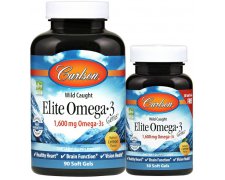  Carlson Labs Elite Omega-3 Gems, 1600 mg Natural cytryna Omega 3 z norweskich ryb 