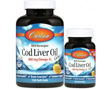 Carlson Labs Wild Norwegian Cod Liver Oil Gems, 460mg - olej z wątroby dzikiego norweskiego dorsza