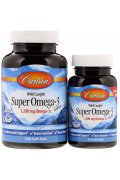 Carlson Labs Wild Caught Super Omega-3 Gems, 1200mg Omega 3 z norweskich dzikich ryb - 100 kapsułek + 30 kapsułek