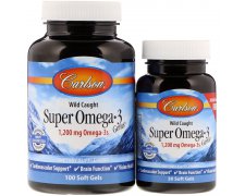 Carlson Labs Wild Caught Super Omega-3 Gems, 1200mg Omega 3 z norweskich dzikich ryb
