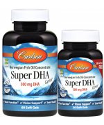 Carlson Labs Super DHA Gems, 500mg Omega 3 z dzikich norweskich ryb - 60 kapsułek + 20 kapsułek 