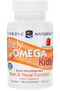 Nordic Naturals Daily Omega Kids, truskawka - 30 miękkich kapsułek
