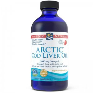 Nordic Naturals Arctic Cod Liver Oil - Tran 1060mg smak truskawkowy 237ml