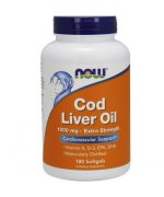 NOW Cod Liver Oil (Tran) 1000mg Extra Strength - 180 kapsułek