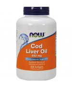 NOW FOODS Cod Liver Oil  650mg (8%) - tran dorszowy - 250 kapsułek