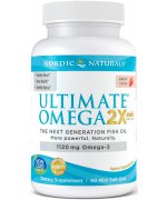 Nordic Naturals Ultimate Omega 2X Mini, 1120 mg małe miękkie kapsułki truskawka - 60 miękkich kapsułek