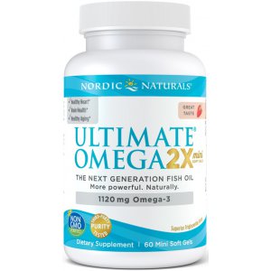 Nordic Naturals Ultimate Omega 2X Mini, 1120 mg małe miękkie kapsułki truskawka