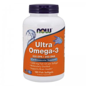 NOW FOODS Ultra Omega-3 500 EPA / 250 DHA -180 kapsułek rybnych