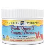 Nordic Naturals Nordic Omega-3 Gummy Worms, 63mg Truskawka - 30 żelek