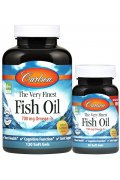 Carlson Labs The Very Finest Fish Oil - 700mg Omega-3s Omega 3 z dzikich norweskich ryb - 120 kapsułek + 30 kapsułek