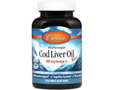 Carlson Labs Cod Liver Oil Minis, 280mg (mini kapsułki) olej z dorsza arktycznego