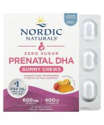 Nordic Naturals Prenatal DHA Gummy Chews, truskawkowo-pomarańczowe żelki - 27 żelek