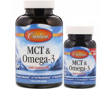 Carlson Labs MCT & Omega-3 z dzikich ryb norweskich + olej kokosowy z pierwszego tłoczenia 