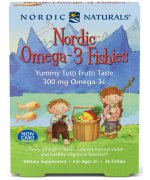 Nordic Naturals Nordic Omega-3 Fishies, 300mg smak Tutti Frutti - 36 żelek - 36 żelek