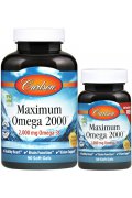 Carlson Labs Maximum Omega 2000 - omega 3 z dzikich norweskich ryb - 90 kapsułek + 30 kapsułek