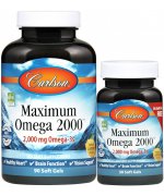 Carlson Labs Maximum Omega 2000 - omega 3 z dzikich norweskich ryb - 90 kapsułek + 30 kapsułek