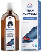 Osavi Tran Norweski (Marine), 1000mg Omega 3 (Naturalny smak) - 250 ml.