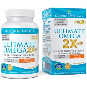 Nordic Naturals Ultimate Omega 2X Mini z Witaminą D3, 1120mg Cytryna