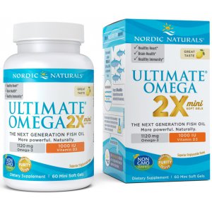 Nordic Naturals Ultimate Omega 2X Mini z Witaminą D3, 1120mg Cytryna