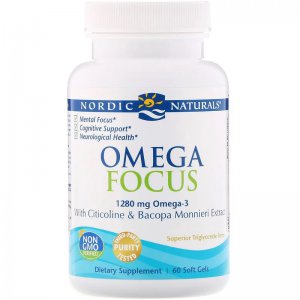 Nordic Naturals Omega Focus with Citicoline & Bacopa Monnieri Extract, 1280mg