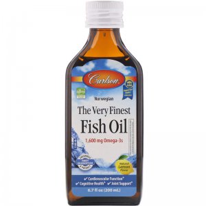 Carlson Labs The Very Finest Fish Oil, Natural Lemon Omega 3 cytryna
