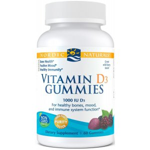 Nordic Naturals Witamina D3 Gummies, 1000 IU owoce leśne