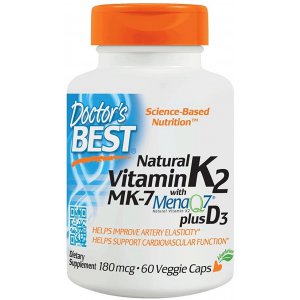 DOCTOR'S BEST Naturalna witamina K2 MK7 z MenaQ7 plus D3 180mcg