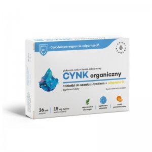 AURA HERBALS Cynk organiczny + Witamina C 36 pastylki