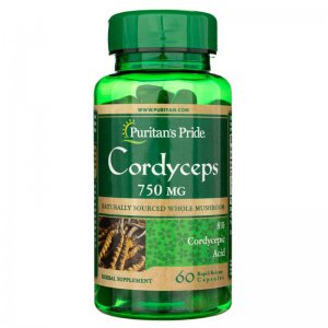 PURITANS PRIDE Cordyceps 750mg (Odporność, pamięć, koncentracja)