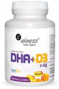 Aliness, Omega DHA 300mg z alg + D3 2000IU - 60 kapsułek