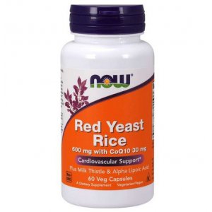 NOW FOODS Red Yeast Rice with CoQ10 ( czerwony ryż, koenzym Q10) 600mg
