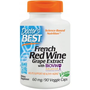 DOCTOR'S BEST French Red Wine Grape Extract with Biovin (czerwone wino) 60mg