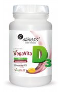 Aliness Naturalna witamina D3 z alg VEGAN 2000 j.m - 120 kapsułek