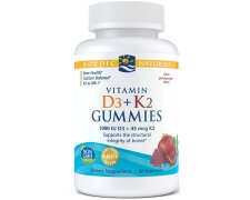 Nordic Naturals Witamina D3 + K2 Gummies, 60 żelek o smaku granatu