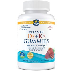 Nordic Naturals Witamina D3+K2 Gummies, 60 żelek o smaku granatu